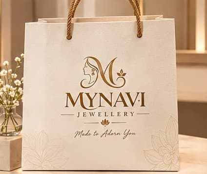 MYNAVI ivory shopping bag with rope handles